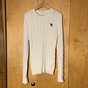 Abercrombie & Fitch Muscle Cream cable knit sweater, size XL
